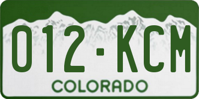 CO license plate 012KCM