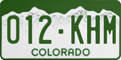 CO license plate 012KHM