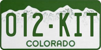 CO license plate 012KIT
