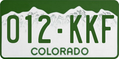 CO license plate 012KKF