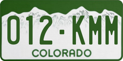 CO license plate 012KMM