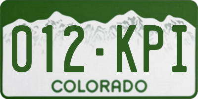 CO license plate 012KPI