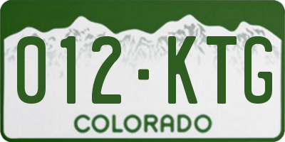 CO license plate 012KTG