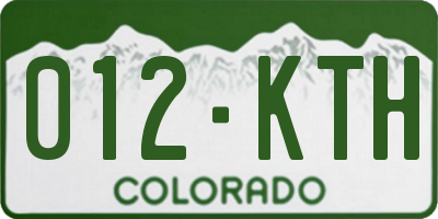 CO license plate 012KTH