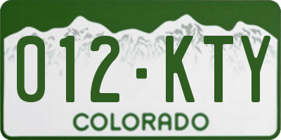 CO license plate 012KTY