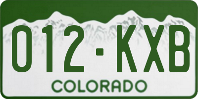 CO license plate 012KXB