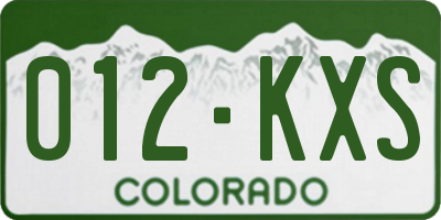 CO license plate 012KXS