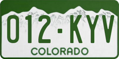 CO license plate 012KYV