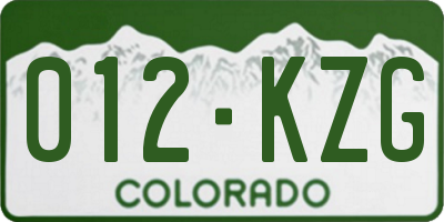 CO license plate 012KZG