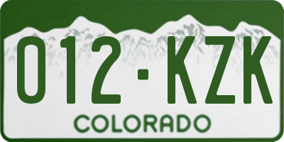 CO license plate 012KZK