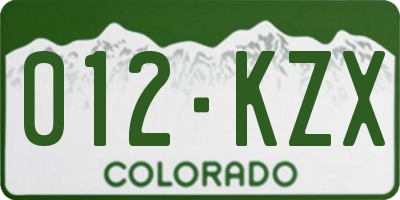 CO license plate 012KZX