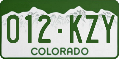 CO license plate 012KZY