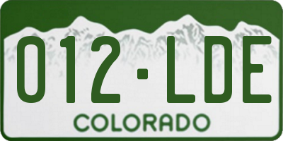 CO license plate 012LDE