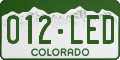 CO license plate 012LED