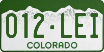 CO license plate 012LEI