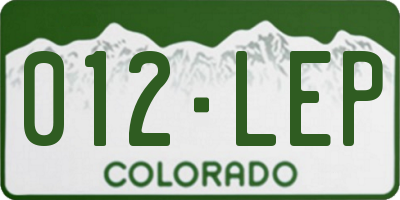 CO license plate 012LEP