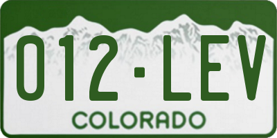CO license plate 012LEV