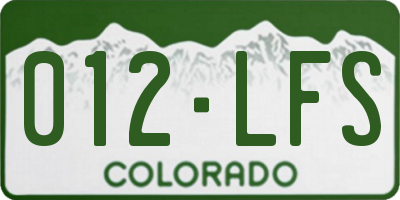 CO license plate 012LFS