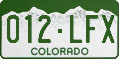 CO license plate 012LFX