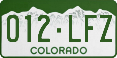 CO license plate 012LFZ