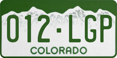 CO license plate 012LGP