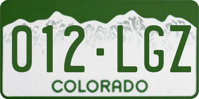 CO license plate 012LGZ