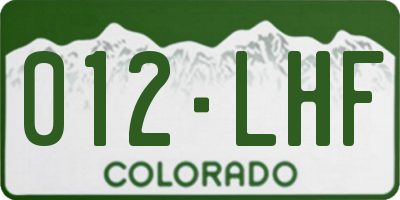 CO license plate 012LHF