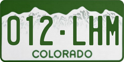 CO license plate 012LHM