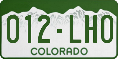 CO license plate 012LHO