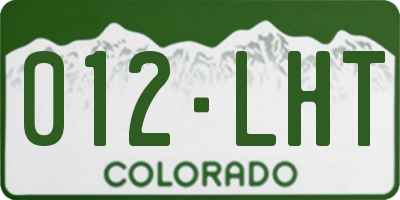 CO license plate 012LHT
