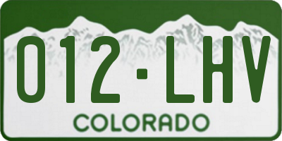 CO license plate 012LHV