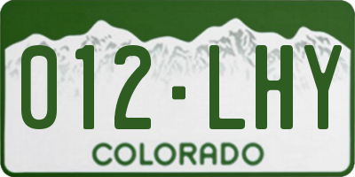 CO license plate 012LHY