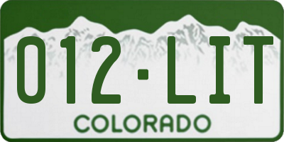 CO license plate 012LIT