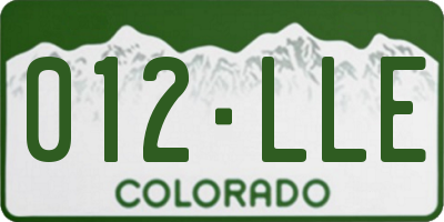 CO license plate 012LLE