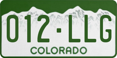 CO license plate 012LLG