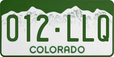 CO license plate 012LLQ