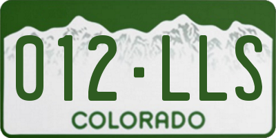 CO license plate 012LLS