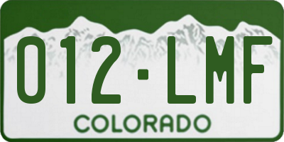 CO license plate 012LMF