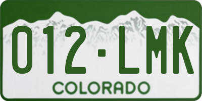 CO license plate 012LMK