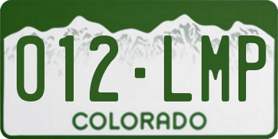 CO license plate 012LMP
