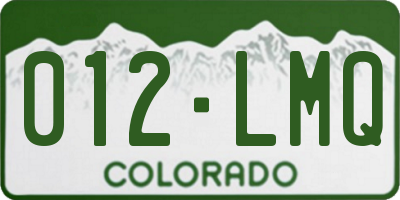 CO license plate 012LMQ