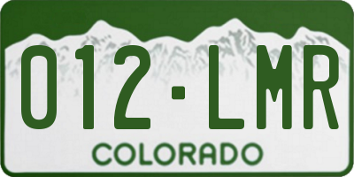 CO license plate 012LMR