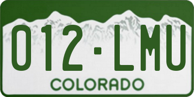 CO license plate 012LMU