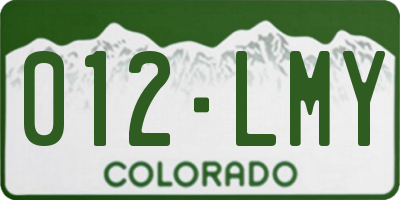 CO license plate 012LMY