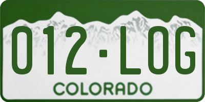 CO license plate 012LOG