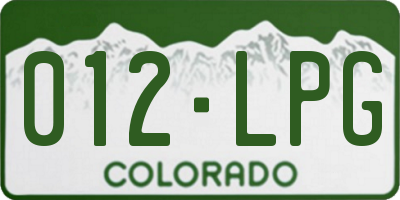 CO license plate 012LPG