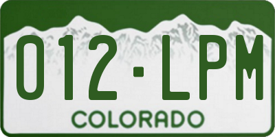 CO license plate 012LPM