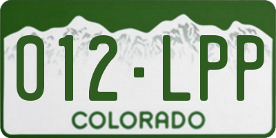CO license plate 012LPP