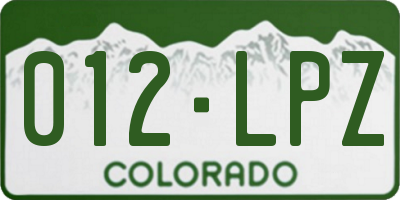 CO license plate 012LPZ