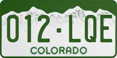 CO license plate 012LQE